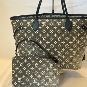 LOUIS VUITTON Neverfull 
Jacquard Denim Ombré Tote Limited Edition Collection